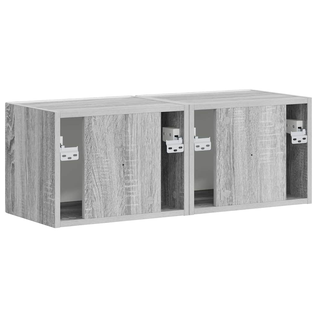 TV Wandkast 2 pcs Grijs Sonoma 60 x 31 x 29.5 cm Bewerkt hout