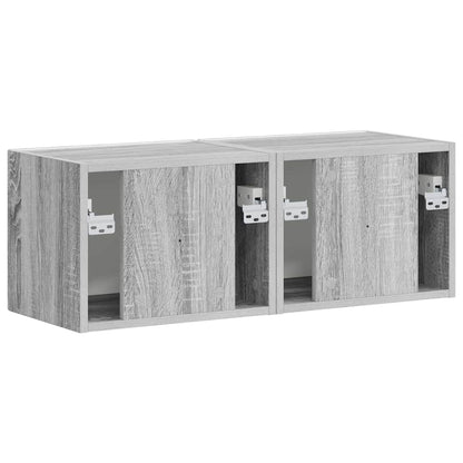 TV Wandkast 2 pcs Grijs Sonoma 60 x 31 x 29.5 cm Bewerkt hout