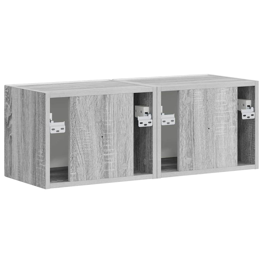 TV Wandkast 2 pcs Grijs Sonoma 60 x 31 x 29.5 cm Bewerkt hout