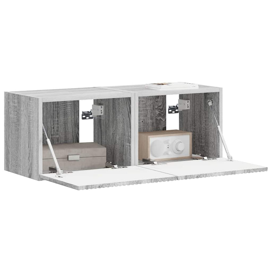 TV Wandkast 2 pcs Grijs Sonoma 60 x 31 x 29.5 cm Bewerkt hout