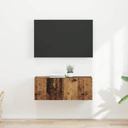 TV wandkast 2 stuks oud hout 39x31x29.5 cm bewerkt hout