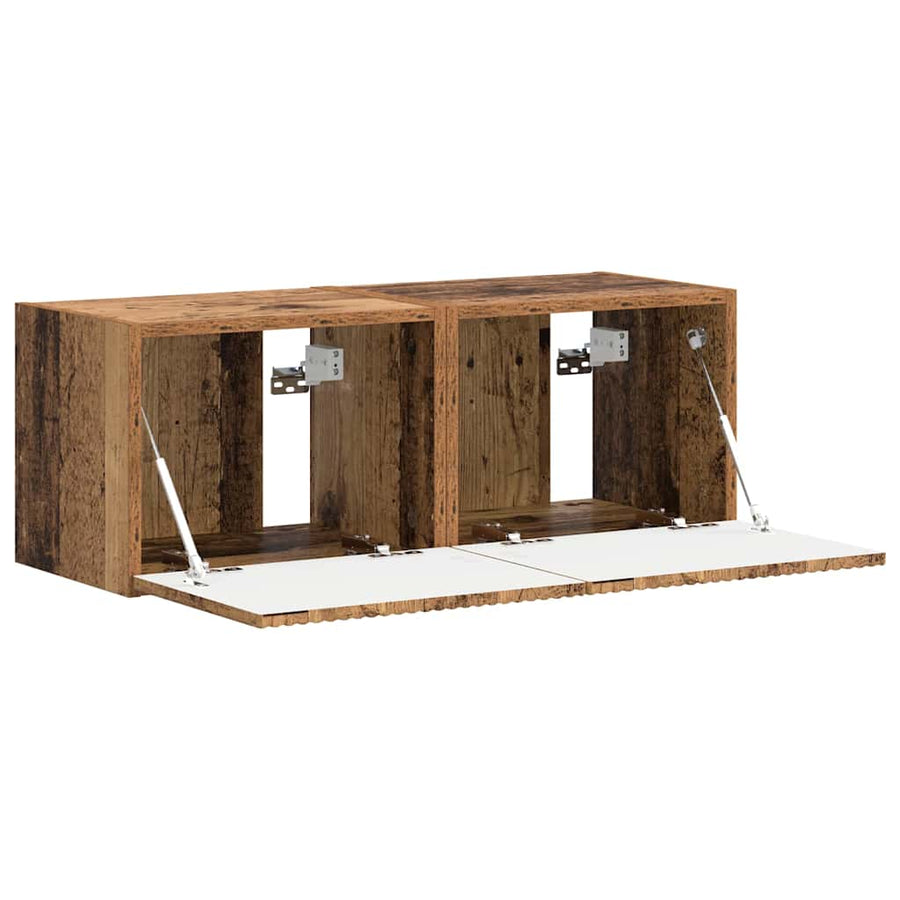 TV Wandkast 2 pcs Oud Hout 60 x 31 x 29.5 cm Bewerkt hout