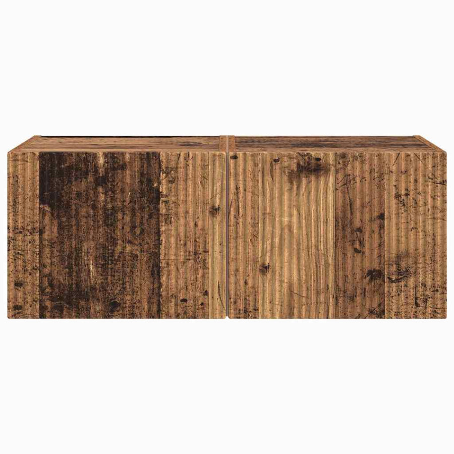 TV Wandkast 2 pcs Oud Hout 60 x 31 x 29.5 cm Bewerkt hout