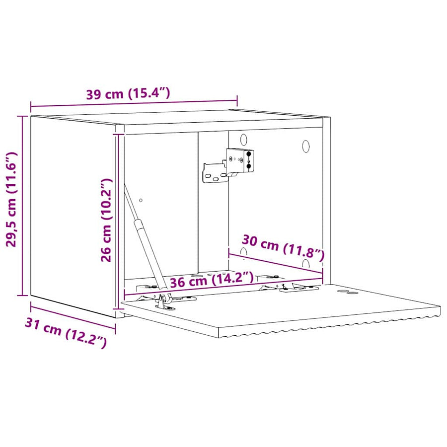 TV Wandkast 2 pcs Oud Hout 60 x 31 x 29.5 cm Bewerkt hout