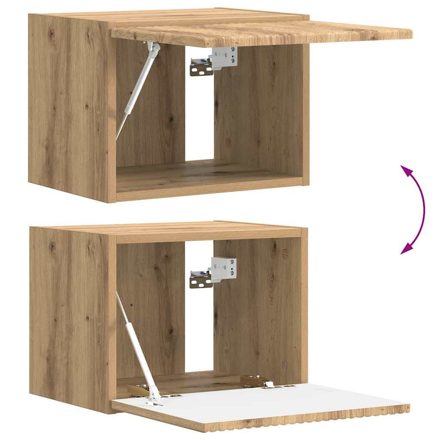 TV Wandkast Ambachtelijk eiken 60 x 31 x 29.5 cm Bewerkt hout