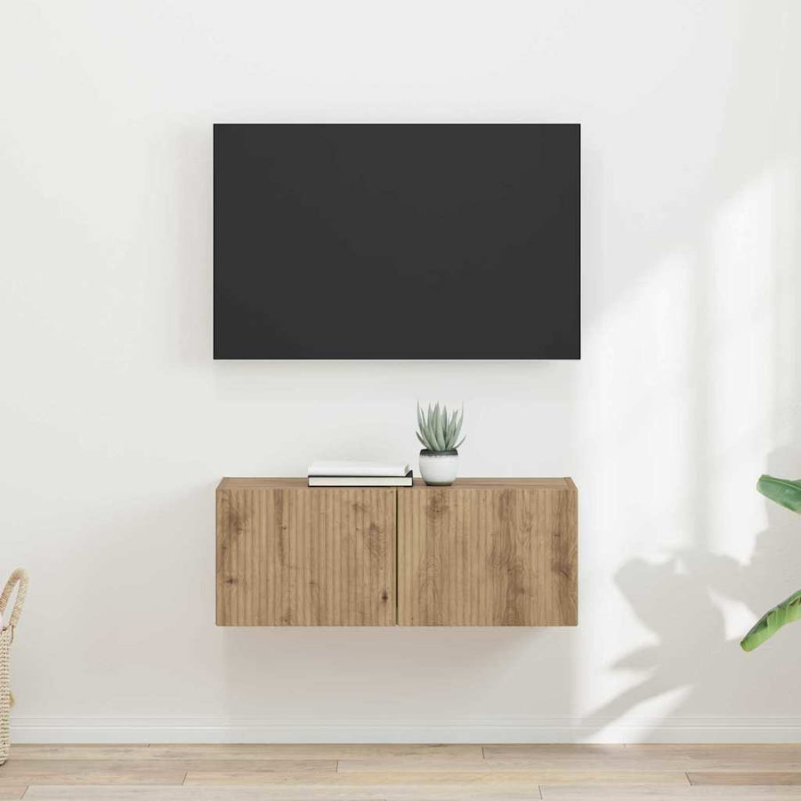 TV Wandkast 2 pcs Ambachtelijk eiken 60 x 31 x 29.5 cm