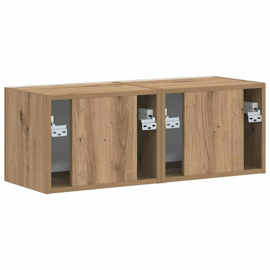 TV Wandkast 2 pcs Ambachtelijk eiken 60 x 31 x 29.5 cm