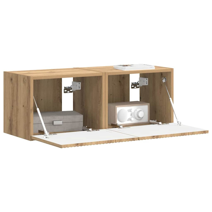 TV Wandkast 2 pcs Ambachtelijk eiken 60 x 31 x 29.5 cm