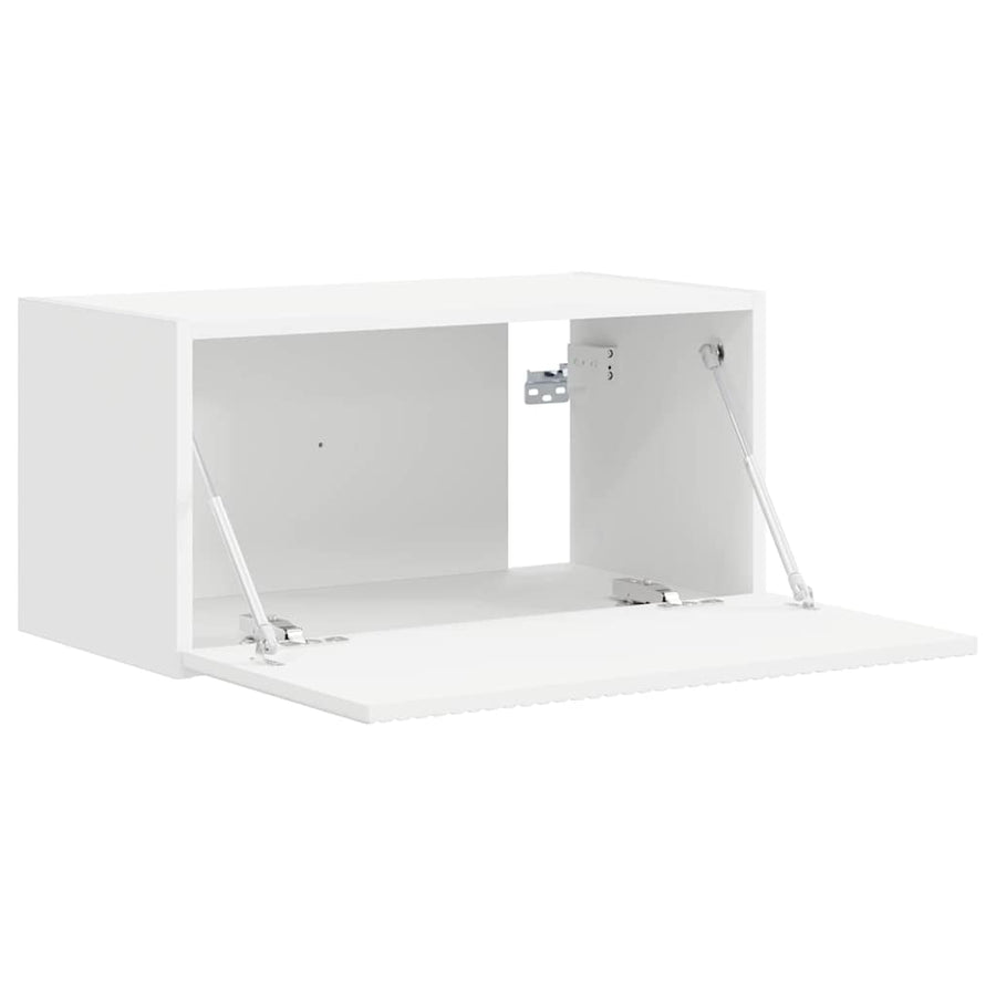 TV Wandkast Wandgemonteerd Wit 60 x 31 x 29,5 cm Bewerkt hout