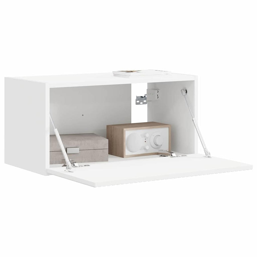 TV Wandkast Wandgemonteerd Wit 60 x 31 x 29,5 cm Bewerkt hout