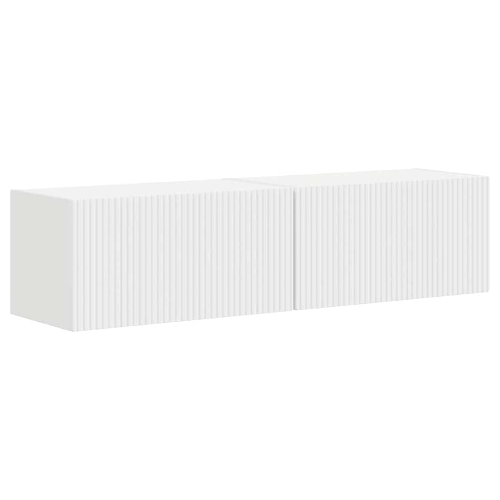 TV Wandkast 2 pcs Wit 60 x 31 x 29.5 cm Bewerkt hout