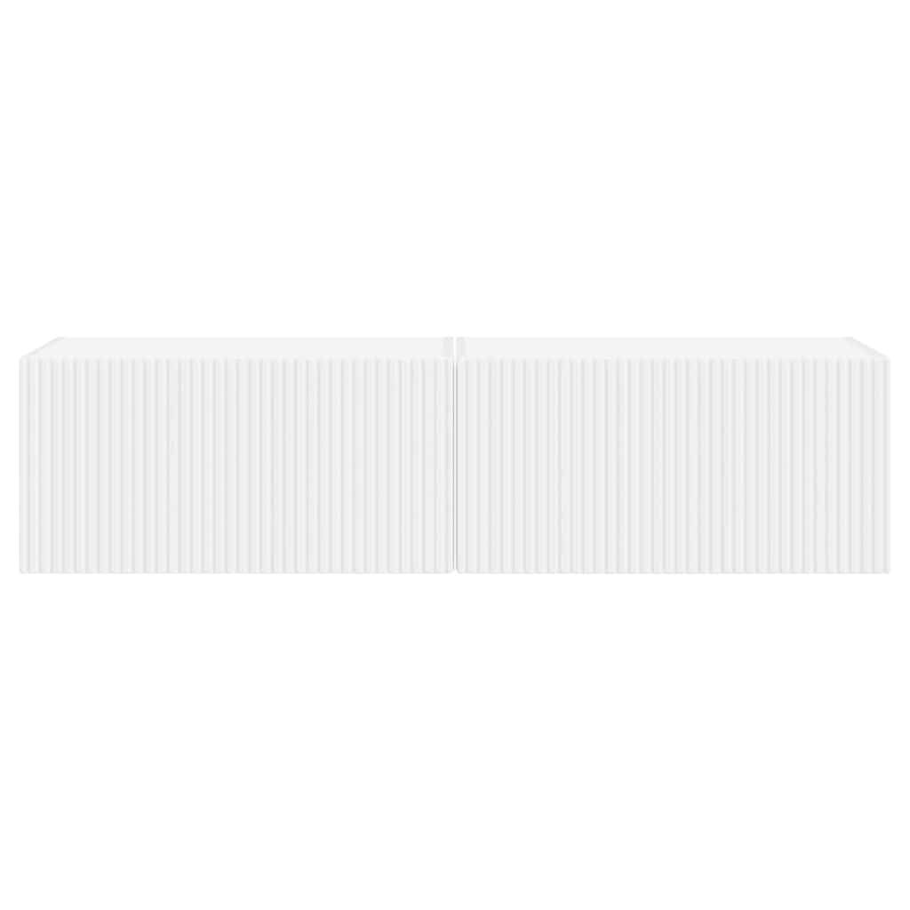 TV Wandkast 2 pcs Wit 60 x 31 x 29.5 cm Bewerkt hout