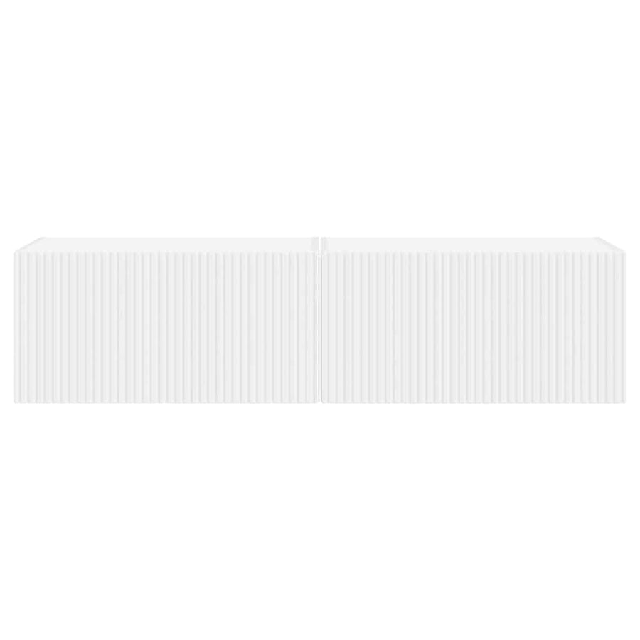 TV Wandkast 2 pcs Wit 60 x 31 x 29.5 cm Bewerkt hout