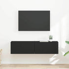 TV wandkast 2 stuks 60x31x29,5 cm zwart bewerkt hout