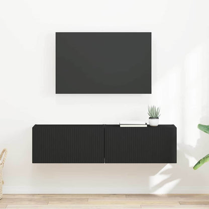 TV Wandkast 2 pcs Zwart 60 x 31 x 29,5 cm Bewerkt hout