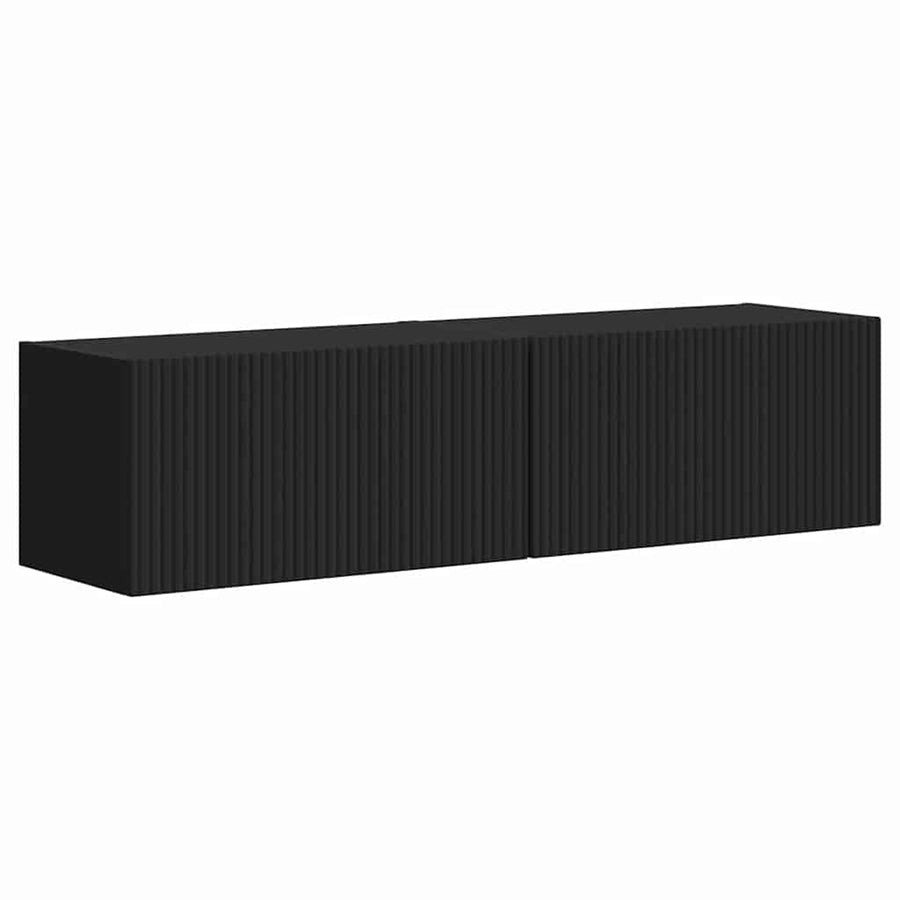 TV Wandkast 2 pcs Zwart 60 x 31 x 29,5 cm Bewerkt hout