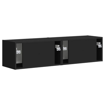 TV Wandkast 2 pcs Zwart 60 x 31 x 29,5 cm Bewerkt hout