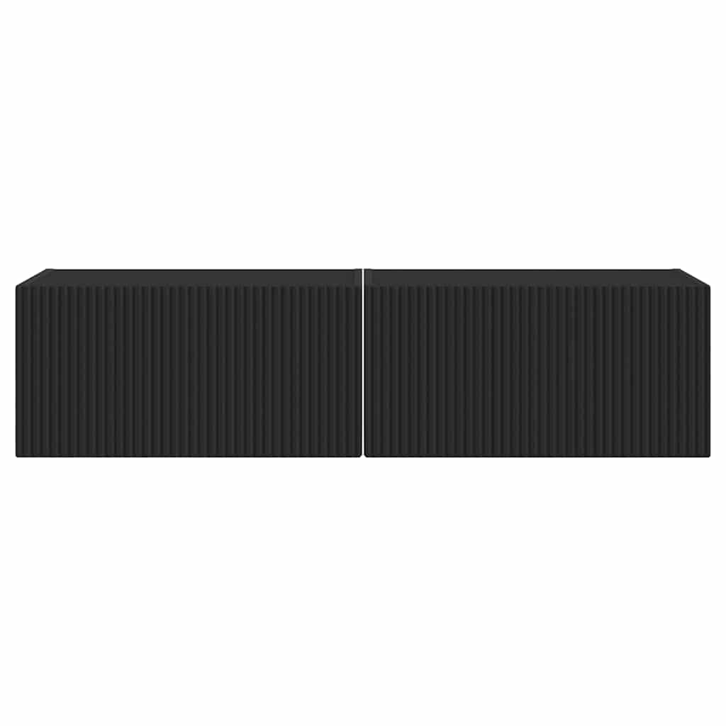 TV Wandkast 2 pcs Zwart 60 x 31 x 29,5 cm Bewerkt hout