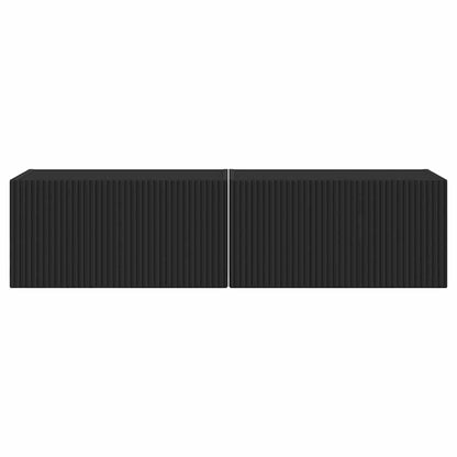 TV Wandkast 2 pcs Zwart 60 x 31 x 29,5 cm Bewerkt hout