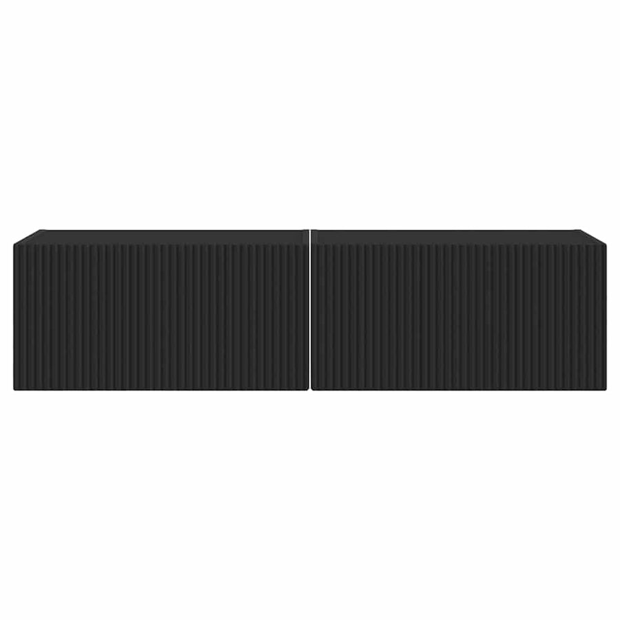 TV Wandkast 2 pcs Zwart 60 x 31 x 29,5 cm Bewerkt hout