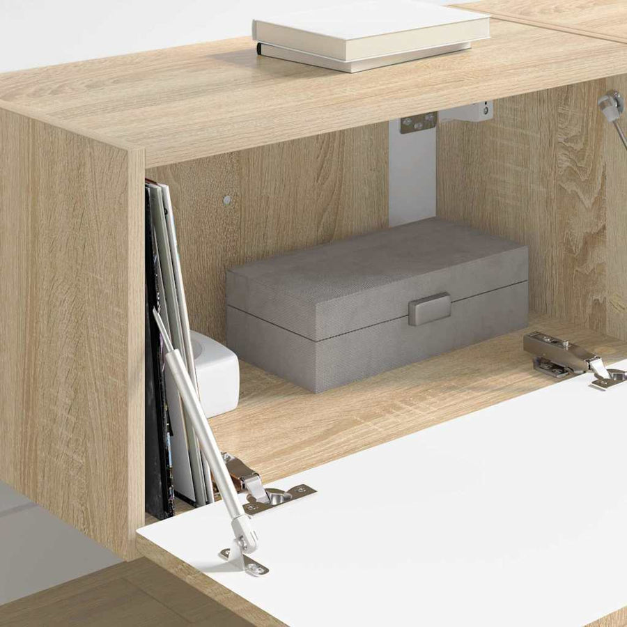 TV Wandkast 2 pcs Sonoma 60 x 31 x 29,5 cm Bewerkt hout