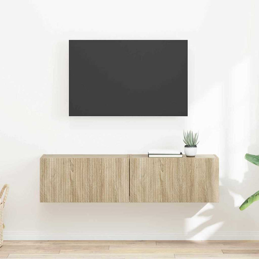 TV Wandkast 2 pcs Sonoma 60 x 31 x 29,5 cm Bewerkt hout