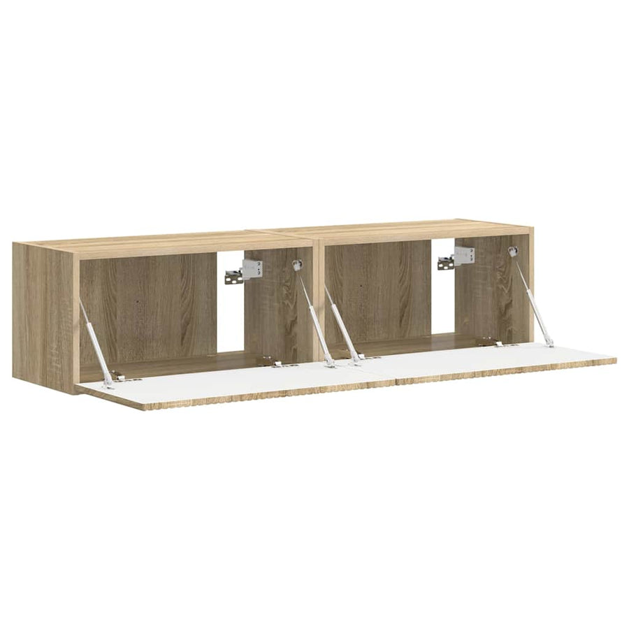 TV Wandkast 2 pcs Sonoma 60 x 31 x 29,5 cm Bewerkt hout