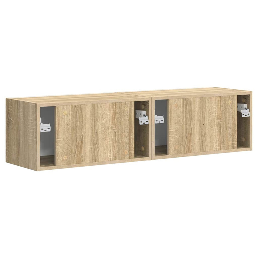 TV Wandkast 2 pcs Sonoma 60 x 31 x 29,5 cm Bewerkt hout