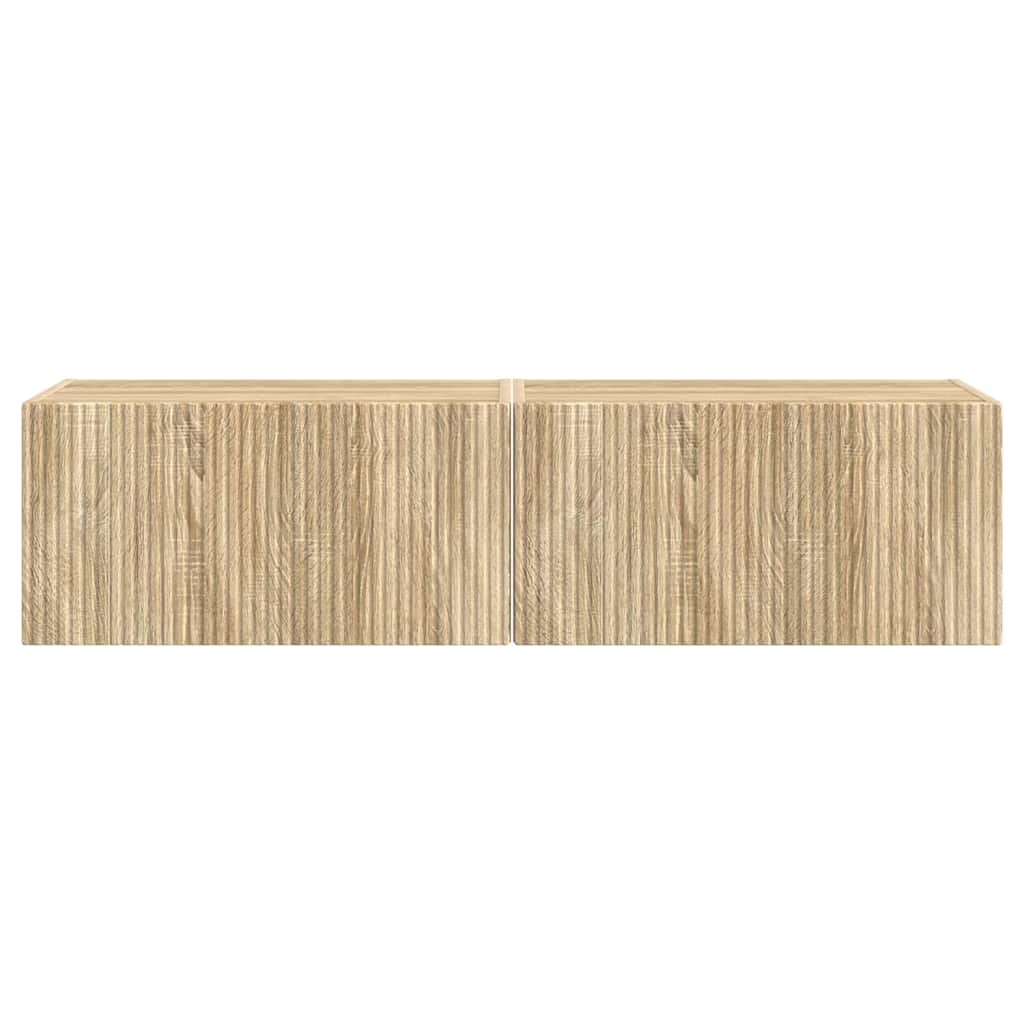 TV Wandkast 2 pcs Sonoma 60 x 31 x 29,5 cm Bewerkt hout