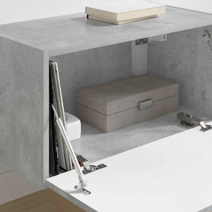 TV Wandkast Wandgemonteerd Beton 60 x 31 x 29.5 cm Bewerkt hout