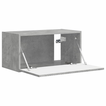 TV Wandkast Wandgemonteerd Beton 60 x 31 x 29.5 cm Bewerkt hout