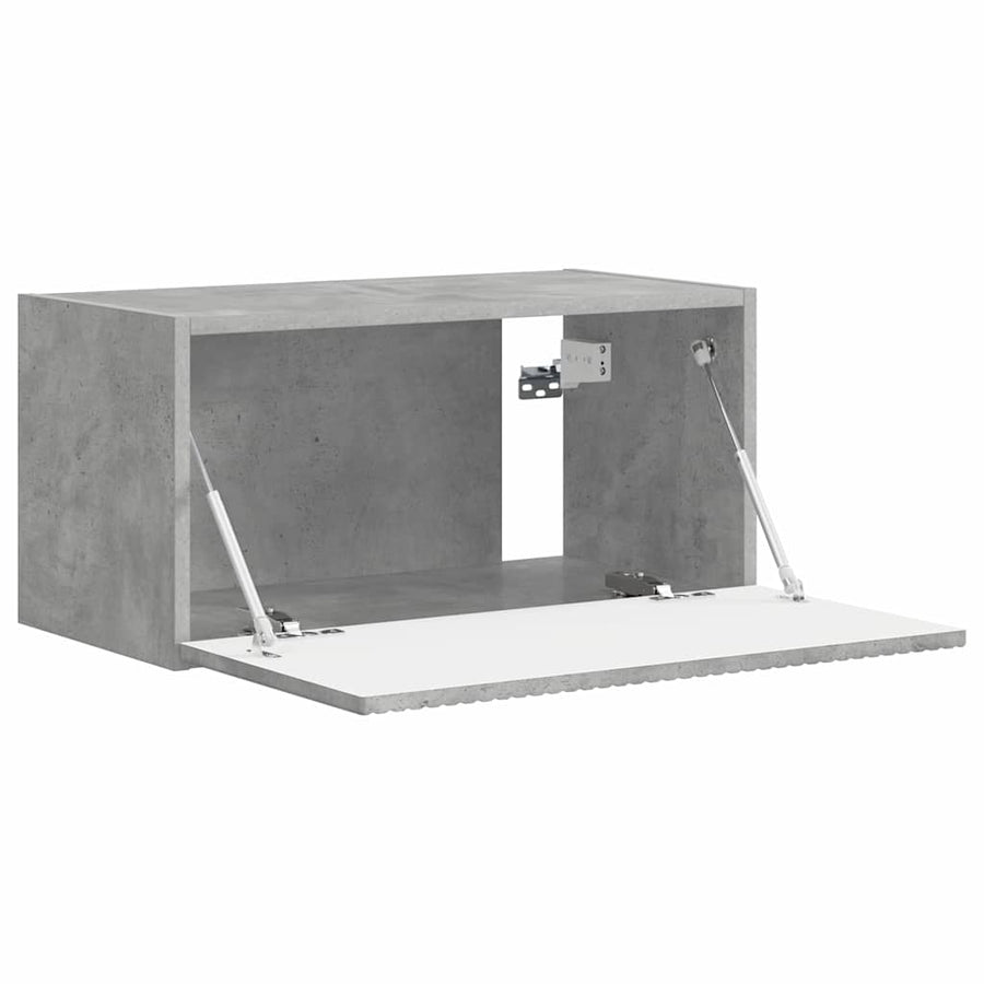 TV Wandkast Wandgemonteerd Beton 60 x 31 x 29.5 cm Bewerkt hout