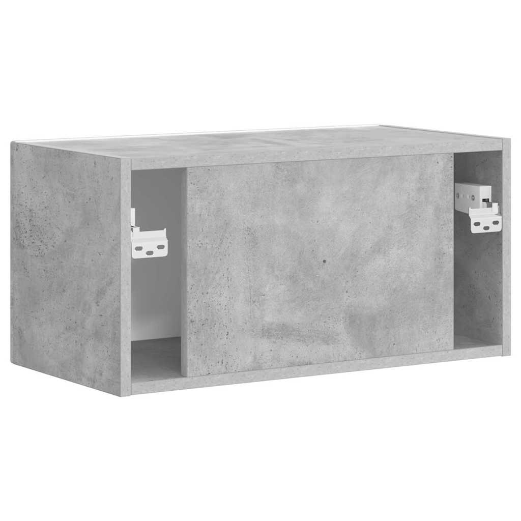 TV Wandkast Wandgemonteerd Beton 60 x 31 x 29.5 cm Bewerkt hout