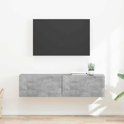 TV Wandkast 2 pcs Beton 60 x 31 x 29.5 cm Bewerkt hout