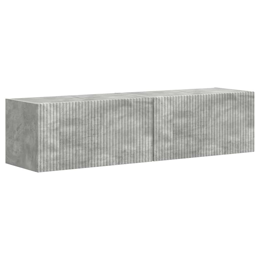 TV Wandkast 2 pcs Beton 60 x 31 x 29.5 cm Bewerkt hout