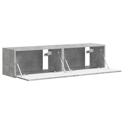 TV Wandkast 2 pcs Beton 60 x 31 x 29.5 cm Bewerkt hout