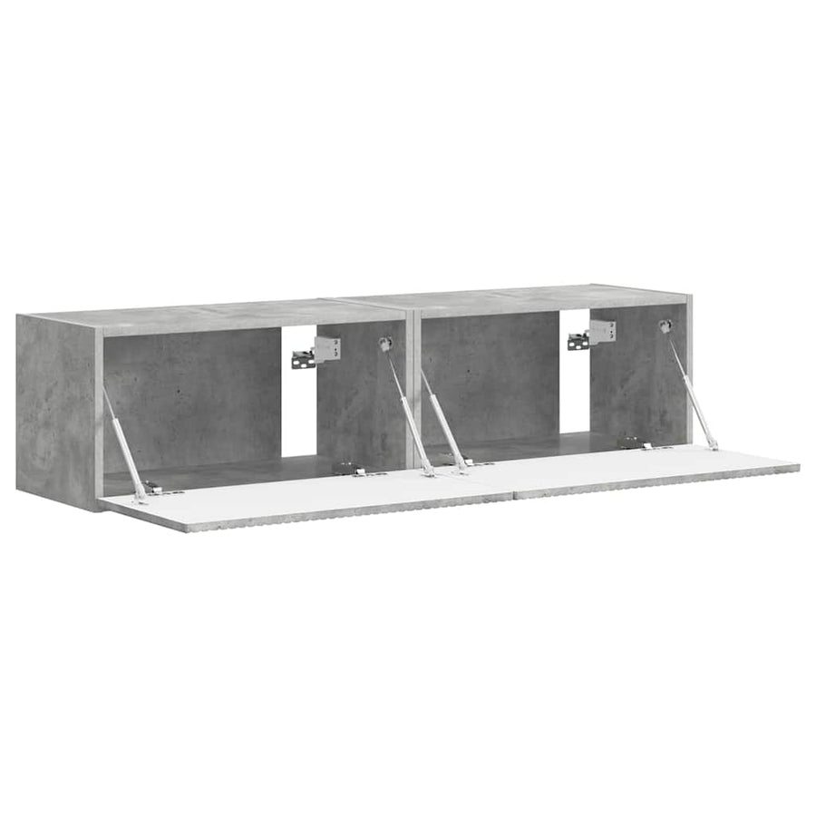 TV Wandkast 2 pcs Beton 60 x 31 x 29.5 cm Bewerkt hout