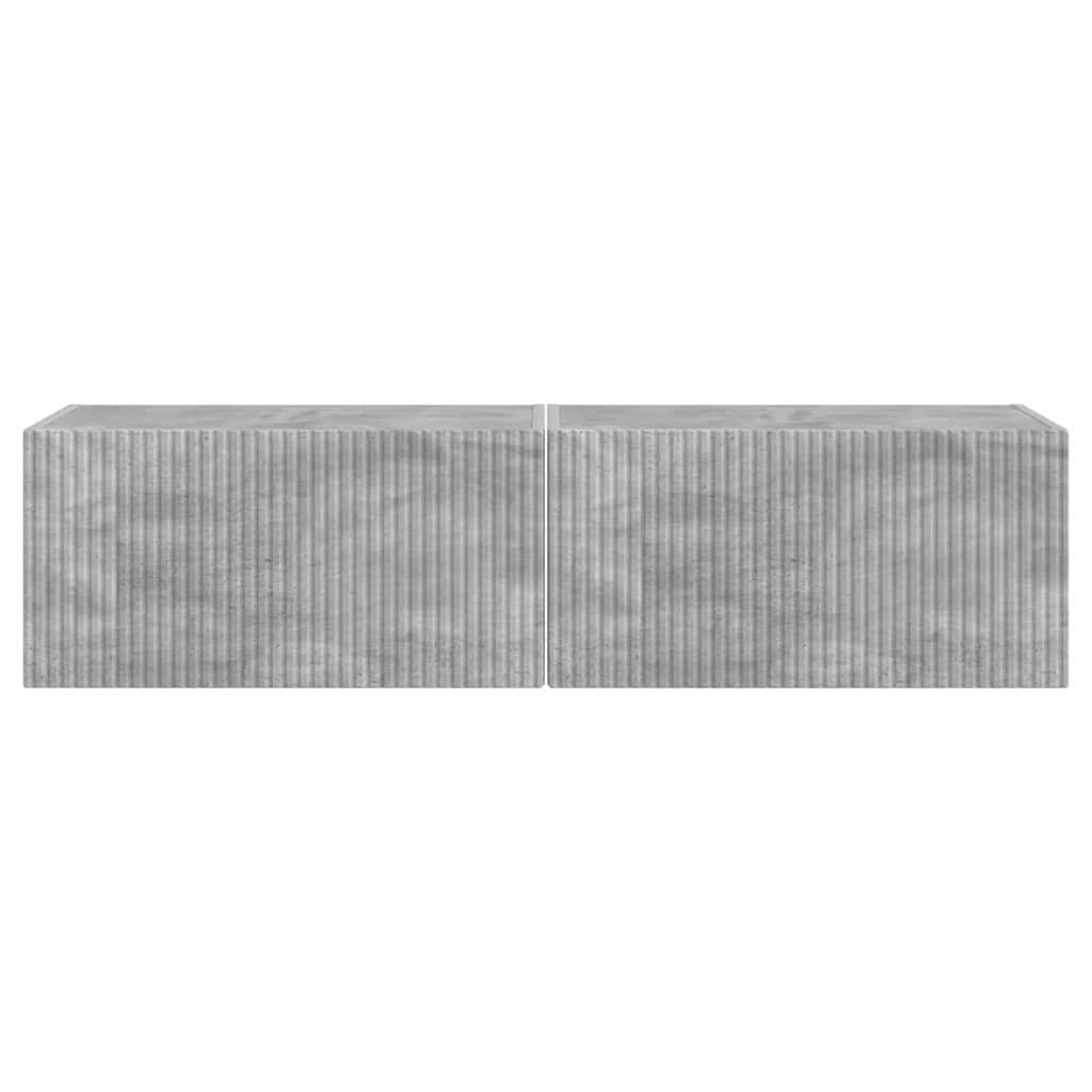 TV Wandkast 2 pcs Beton 60 x 31 x 29.5 cm Bewerkt hout
