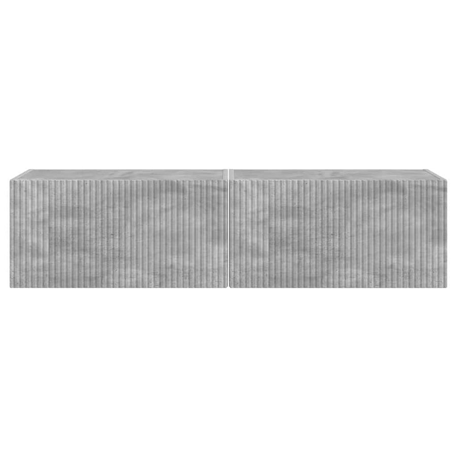 TV Wandkast 2 pcs Beton 60 x 31 x 29.5 cm Bewerkt hout