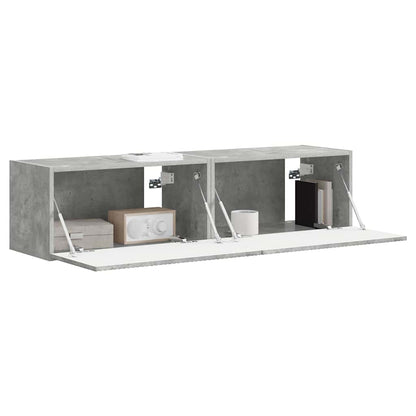 TV Wandkast 2 pcs Beton 60 x 31 x 29.5 cm Bewerkt hout