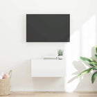 TV wandkast 60x31x29,5 cm bewerkt hout glanzend wit