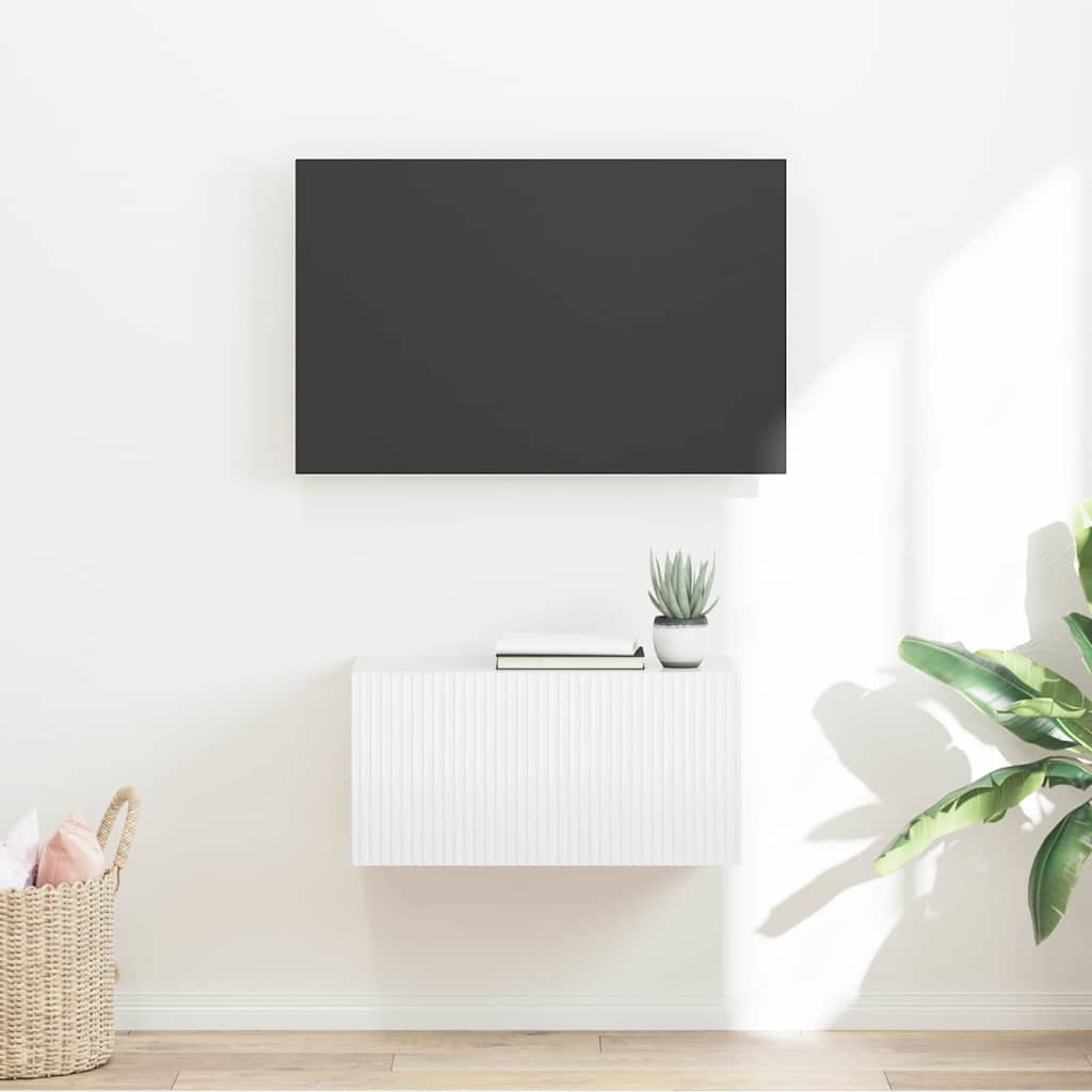 TV Wandkast Glanzend Wit 60 x 31 x 29,5 cm Bewerkt hout