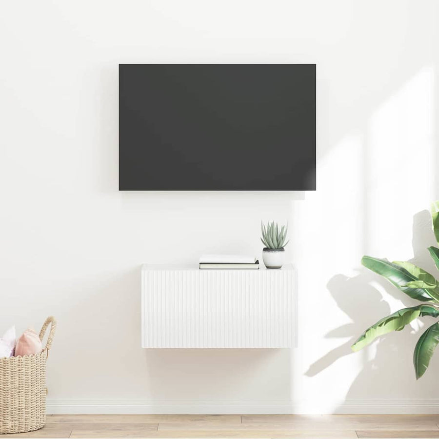 TV Wandkast Glanzend Wit 60 x 31 x 29,5 cm Bewerkt hout