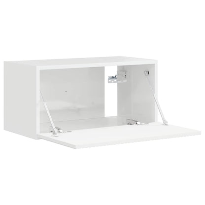 TV Wandkast Glanzend Wit 60 x 31 x 29,5 cm Bewerkt hout
