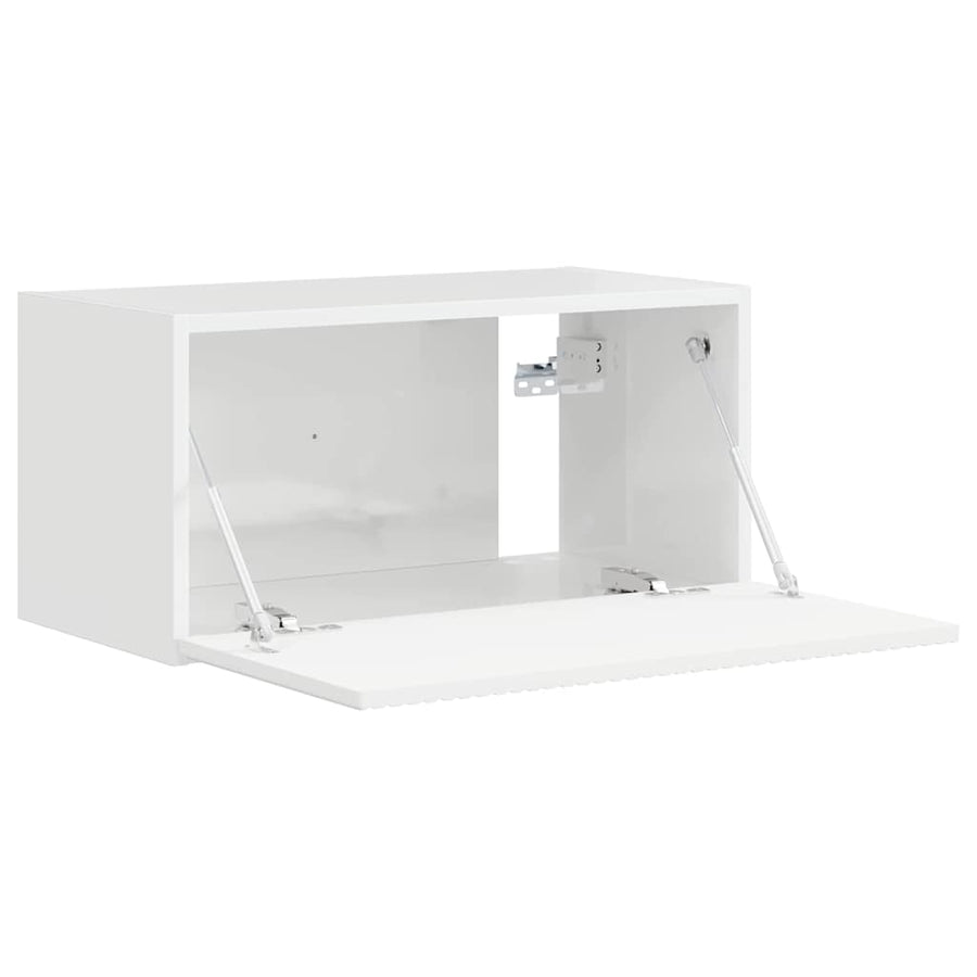 TV Wandkast Glanzend Wit 60 x 31 x 29,5 cm Bewerkt hout