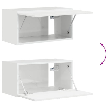 TV Wandkast Glanzend Wit 60 x 31 x 29,5 cm Bewerkt hout