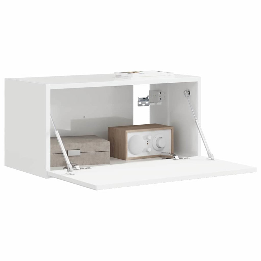 TV Wandkast Glanzend Wit 60 x 31 x 29,5 cm Bewerkt hout