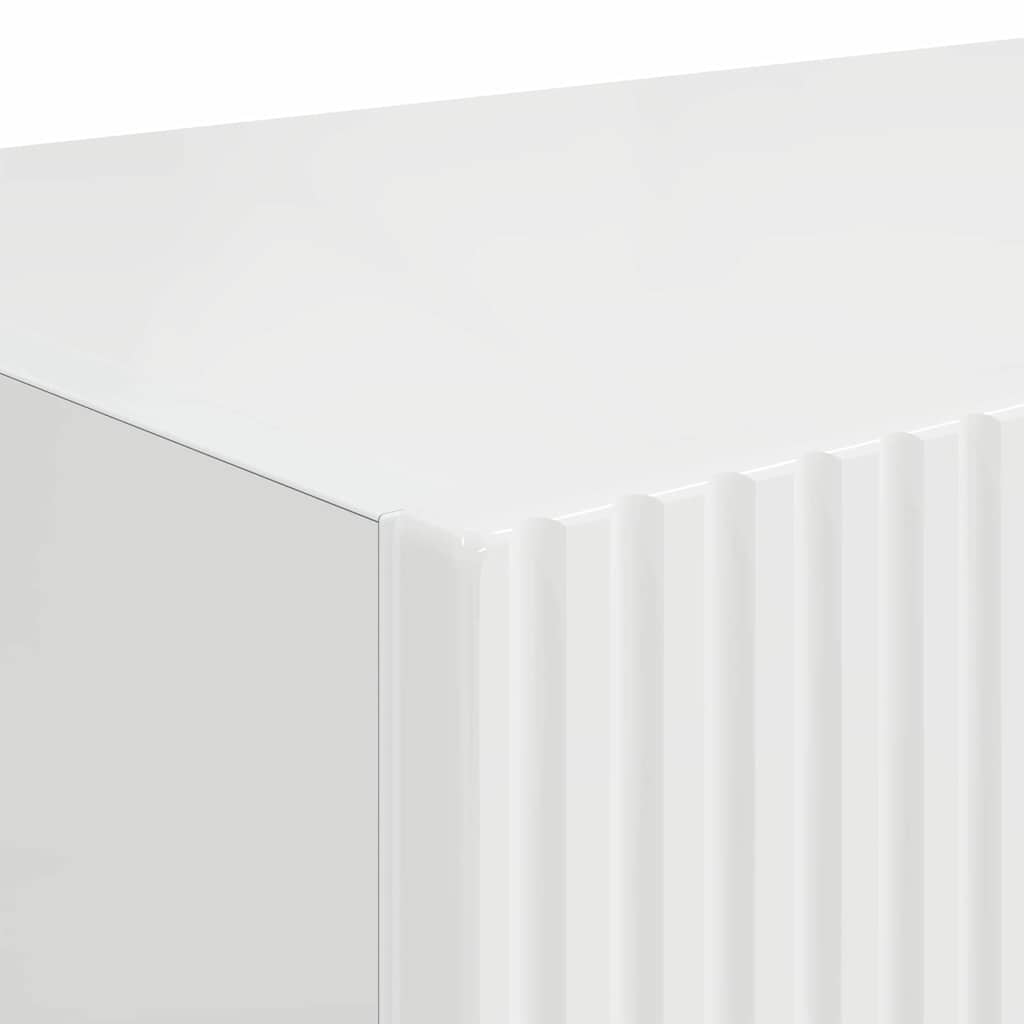 TV Wandkast 2 pcs Glanzend Wit 60 x 31 x 29,5 cm Bewerkt hout