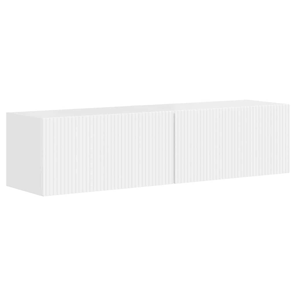 TV Wandkast 2 pcs Glanzend Wit 60 x 31 x 29,5 cm Bewerkt hout