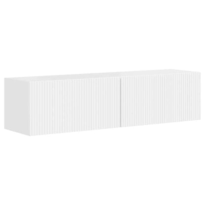 TV Wandkast 2 pcs Glanzend Wit 60 x 31 x 29,5 cm Bewerkt hout